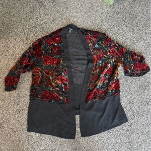 Karen Kane Velvet Floral Kimono